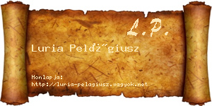 Luria Pelágiusz névjegykártya